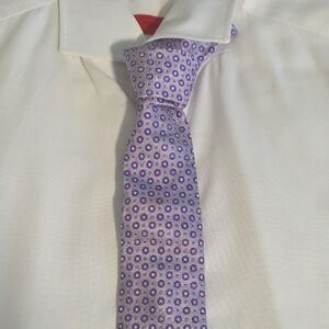 Isaia 7 Fold Silk Tie, Purple And Green